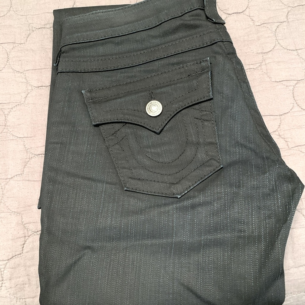 True Religion Black Mid-Rise Boot Cut Jeans SZ 26